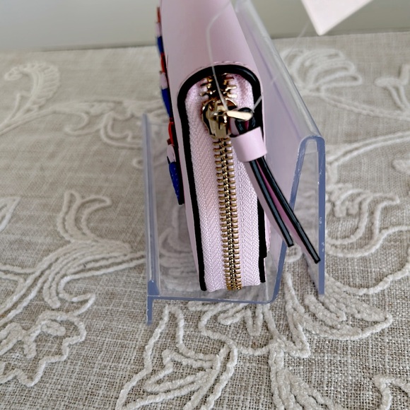 Kate Spade ♠️ NWT Pink Parrots Flock Party Large Continental Zip Around … - Picture 6 of 13